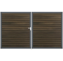 Doppeltor aus Holz mit Griff