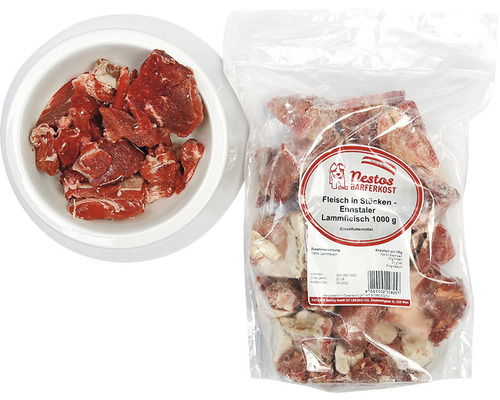 Rohfuttermittel Barf Frostfutter Nestos Lammfleisch 1000g Nestos Barferkost Ennstaler Lammfleisch für Hunde, gefroren, 1000 Gramm