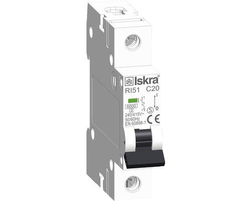 Leitungsschutzschalter Iskra® RI51 C20 20A 1-polig Iskra Leitungsschutzschalter RI51 C20