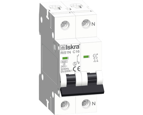 Leitungsschutzschalter Iskra® RI51N C16 16A 1-polig mit Neutralleiter