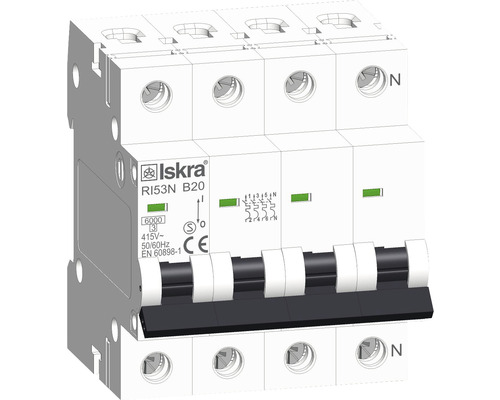 Leitungsschutzschalter Iskra® RI53N B20 20A 3-polig mit Neutralleiter