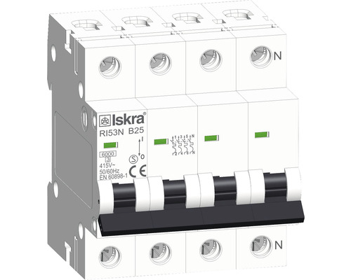 Leitungsschutzschalter Iskra® RI53N B25 25A 3-polig mit Neutralleiter