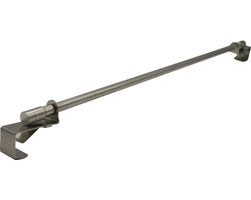 Klemmstange clip edelstahl-optik 75-125 cm Ø 10 mm Gardinenstange aus Metall mit Trägern zur Wandmontage