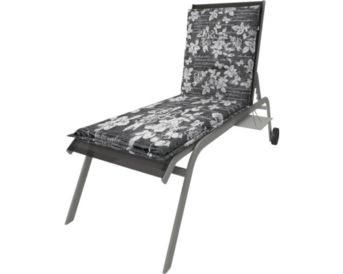 Gartenliege mit Auflage im Blumendesign