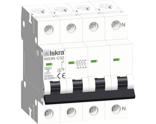 Leitungsschutzschalter Iskra® RI53N C32 32A 3-polig mit Neutralleiter