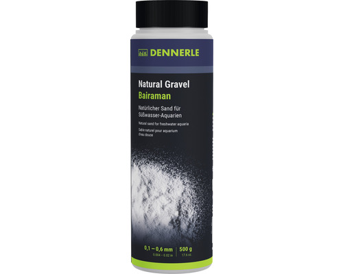 Aquariensand Natural Gravel Baira Dennerle 0,1 -0,6 mm weiß 0,500 Kilogramm Aquascaping Dennerle Natursand Bairaman für Süßwasseraquarien, Körnung 0,1 bis 0,6 mm, 500 g