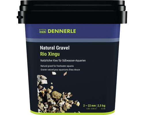 Aquarienkies Natural Gravel Rio X Dennerle 2 - 22 mm braun 2,5 Kilogramm Aquascaping Dennerle Natural Gravel Rio Xingu für Süßwasseraquarien, 2 bis 22 Millimeter, 2,5 Kilogramm