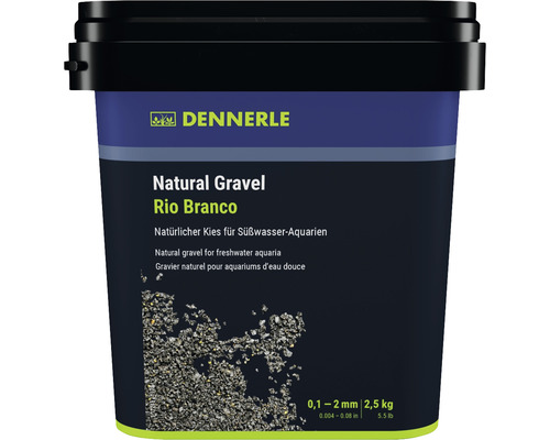 Aquarienkies Natural Gravel Rio B Dennerle 0,1 - 2 mm schwarz 2,5 Kilogramm Aquascaping Dennerle Natural Gravel Rio Branco, natürlicher Kies für Süßwasser-Aquarien, 2,5 kg