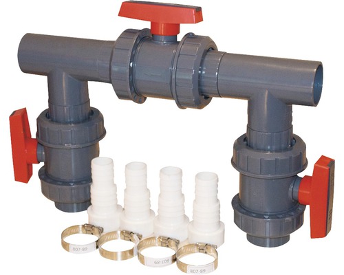Poolstar Poolex Kit Zweipolig Für Wärmepumpen – Bypass-Set Mit 3 Ventilen Ø50 Für Teichfilterung