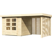 Holzgartenhaus mit Doppeltür und seitlichem Lamellenelement