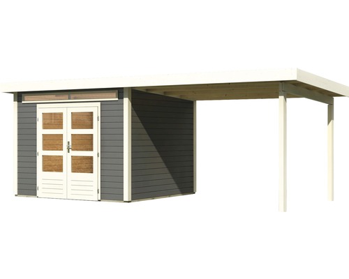 Gartenhaus mit Überdachung aus Holz