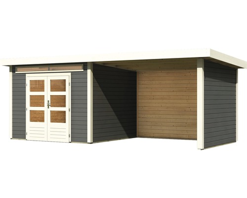 Holzgartenhaus mit Doppeltür und Vordach