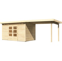 Holzgartenhaus mit Carport Anbau