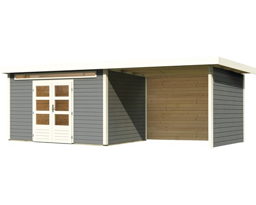 Gartenhaus mit Doppeltür und Anbau