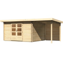 Holzgartenhaus mit Doppeltür und Carport