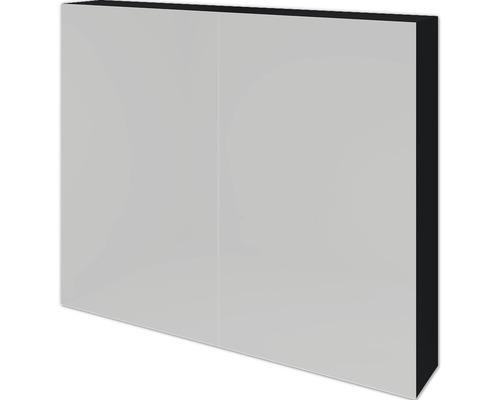 Spiegelschrank Sanox 2-türig 80x13x65 cm schwarz matt