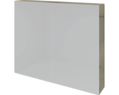 Spiegelschrank Sanox 2-türig 80x12x65 cm französiche Eiche doppelt verspiegelt Weißes Küchenschrankpaneel für den Heimwerkerbedarf