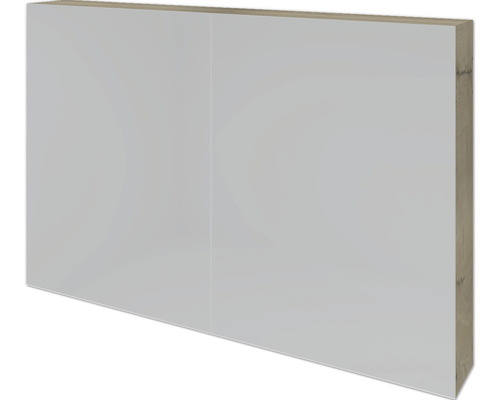 Spiegelschrank Sanox 2-türig 100x12x65 cm französiche Eiche doppelt verspiegelt Möbelplatte mit glänzender Oberfläche