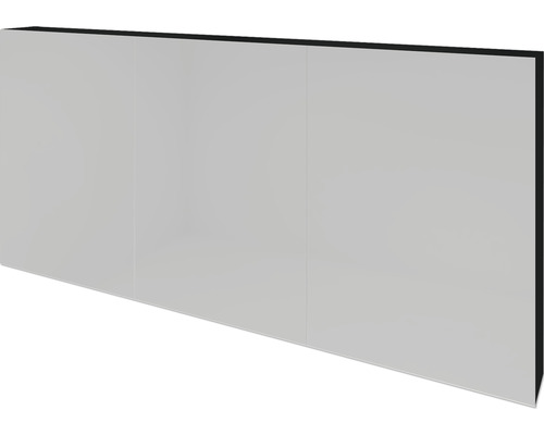 Spiegelschrank Sanox 3-türig 140x12x65 cm schwarz matt doppelt verspiegelt