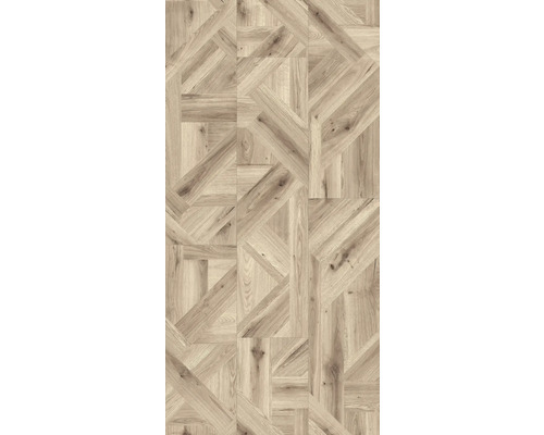 Bodenfliesen mit Holzoptik und geometrischem Muster