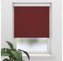 Burgunderrotes Rollo am Fenster mit Kettenzug