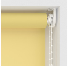 Gelbe Fensterrollo-Nahaufnahme mit Perlenzug