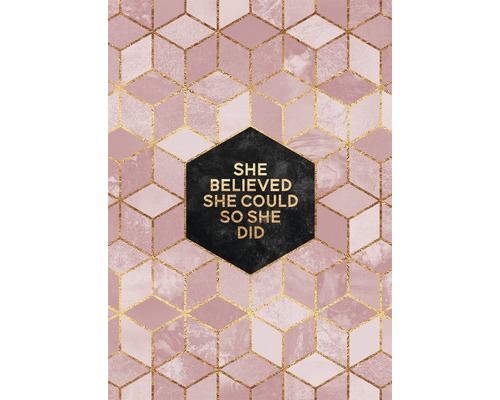 Dekoratives Poster mit geometrischem Muster und inspirierendem Zitat