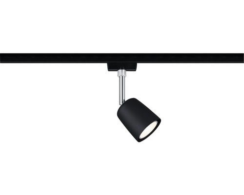 Schwarzer LED-Strahler an einer Stromschiene