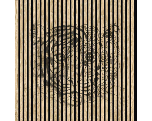 Akustikpaneel digital bedruckt Tiger 2 1195 x 1133 x 19 mm Set = 2 Einzelpaneele Akustikpaneel digital bedruckt Tiger 2 1195 x 1133 x 19 mm Set = 2 Einzelpaneele