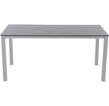 Rechteckiger Tisch mit Metallgestell und Tischplatte