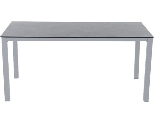 Rechteckiger Tisch mit Metallgestell und Tischplatte