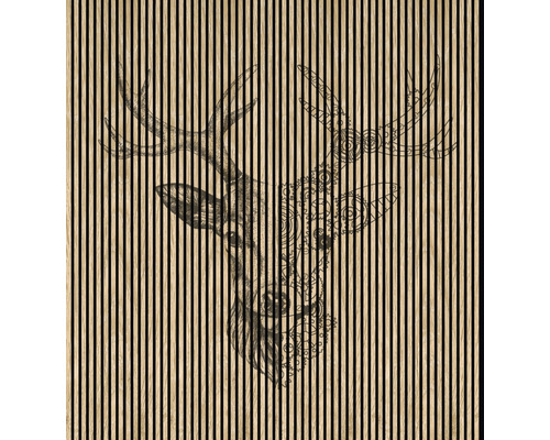 Akustikpaneel digital bedruckt Deer 1 2400 x 2253 x 19 mm Set = 4 Einzelpaneele Akustikpaneel digital bedruckt Deer 1 2400 x 2253 x 19 mm Set = 4 Einzelpaneele