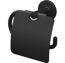 Toilettenpapierhalter Lenz Nero mit Deckel schwarz-thumb-0