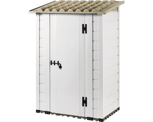 Gartenschrank aus Kunststoff mit Tür und Dach