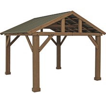 Freistehender Holzpavillon mit Metalldach für den Garten