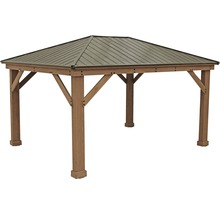 Holzpavillon mit Metalldach