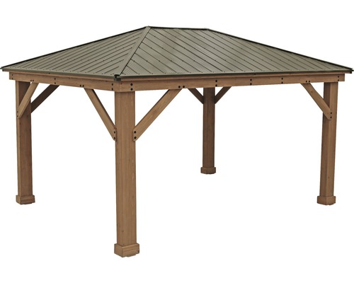 Holzpavillon mit Metalldach