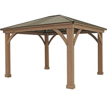 Holzpavillon mit Metalldach für den Garten