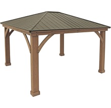 Holzpavillon mit Metalldach