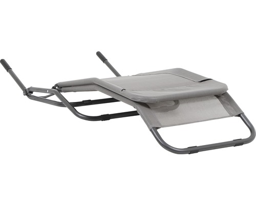 Graue Gartenliege aus Metall und Textil