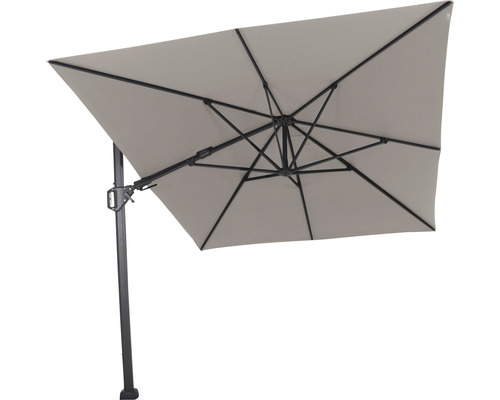 Freischirm mit rechteckigem Schirmdach und Stahlgestell