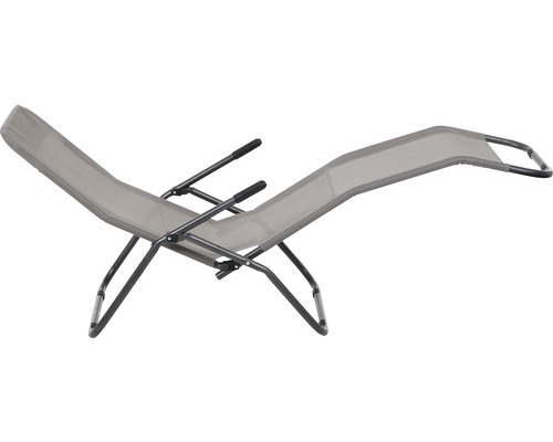 Graue Relaxliege aus Metall und Textil