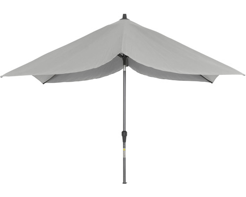 Grauer Sonnenschirm mit Mittelstange für den Aussenbereich