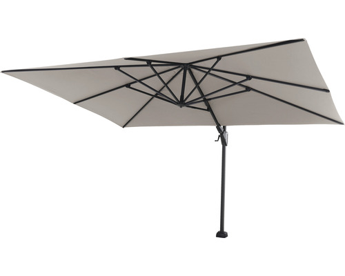 Rechteckiger Ampelschirm mit Kurbel und Metallgestell