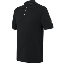 Schwarzes Poloshirt mit kurzen Ärmeln und Knopfleiste