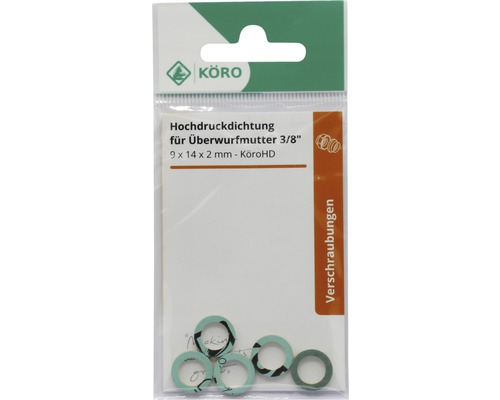 Hochdruckdichtung für Überwurfmutter 3/8 Zoll, 9x14x2 Millimeter