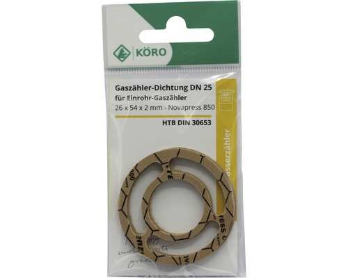 Gaszähler Dichtung DN 25 für Einrohr-Gaszähler, 26 x 54 x 2 Millimeter