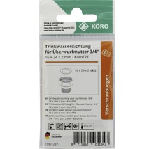 TPE-Ring Köro 16x24x2 mm 70 Sh.A für Überwurfmutter 3/4“