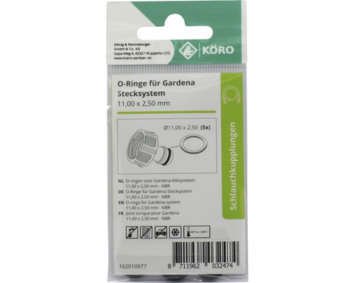 O-Ringe für Gardena Stecksystem, 11,00 x 2,50 mm, Packung