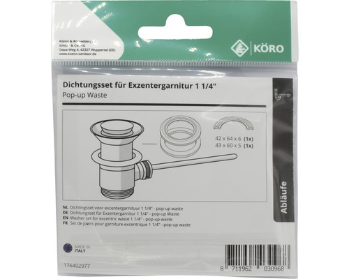 Dichtungsset für Exzentergarnitur 1 1/4 Zoll, Pop-up-Abfluss